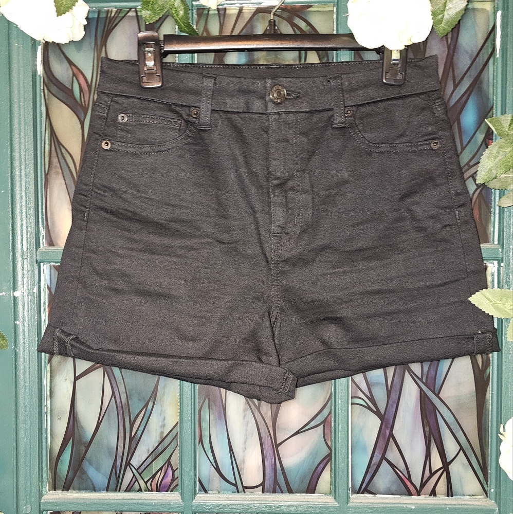 American Eagle Curvy Hi-Rise Shortie Black size 10